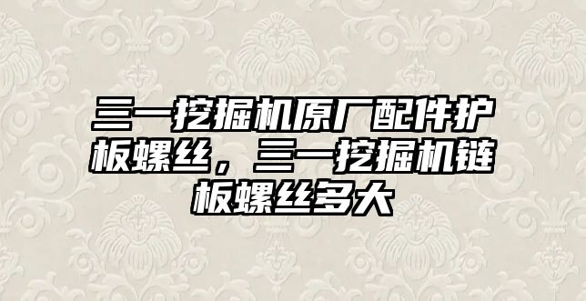 三一挖掘機原廠配件護板螺絲，三一挖掘機鏈板螺絲多大