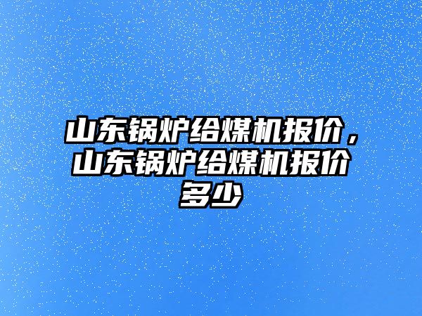 山東鍋爐給煤機報價，山東鍋爐給煤機報價多少