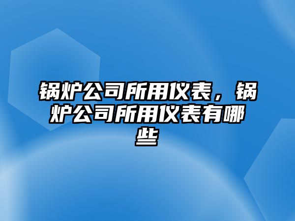 鍋爐公司所用儀表，鍋爐公司所用儀表有哪些