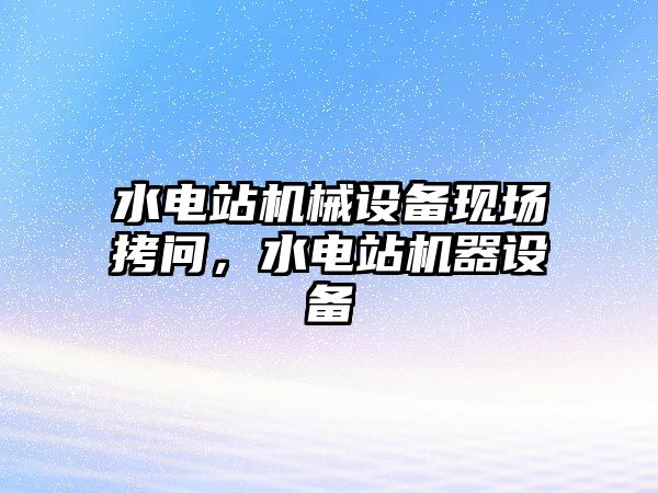 水電站機械設備現場拷問，水電站機器設備