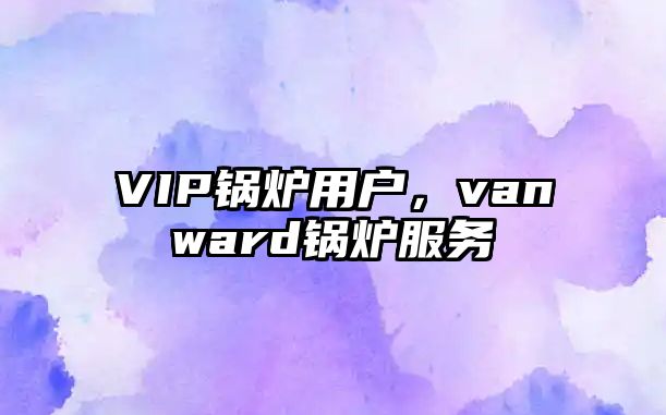 VIP鍋爐用戶，vanward鍋爐服務(wù)