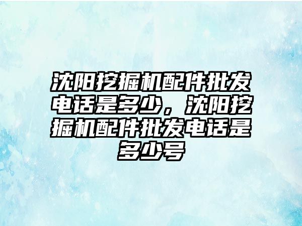 沈陽挖掘機(jī)配件批發(fā)電話是多少，沈陽挖掘機(jī)配件批發(fā)電話是多少號