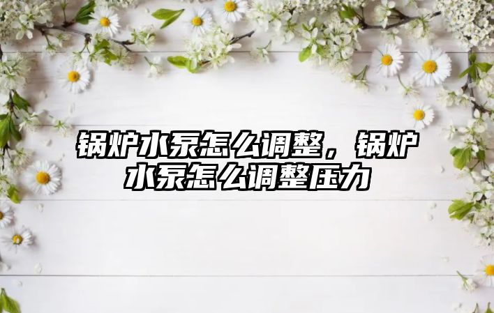 鍋爐水泵怎么調(diào)整，鍋爐水泵怎么調(diào)整壓力