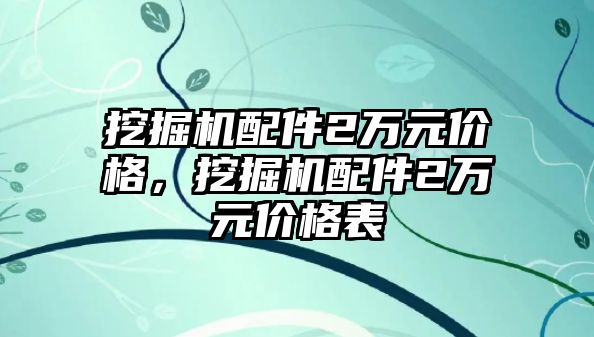 挖掘機(jī)配件2萬元價格，挖掘機(jī)配件2萬元價格表