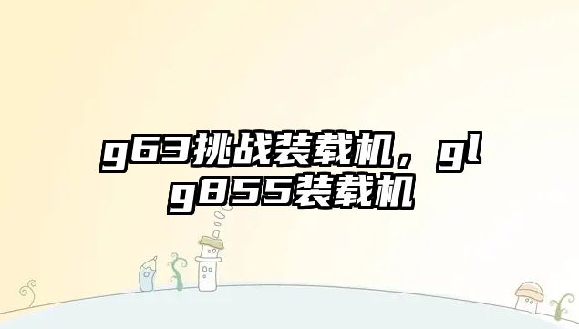 g63挑戰(zhàn)裝載機，glg855裝載機