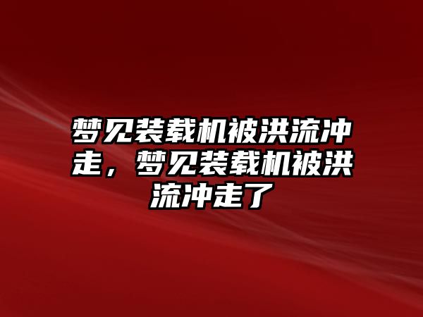 夢見裝載機被洪流沖走，夢見裝載機被洪流沖走了