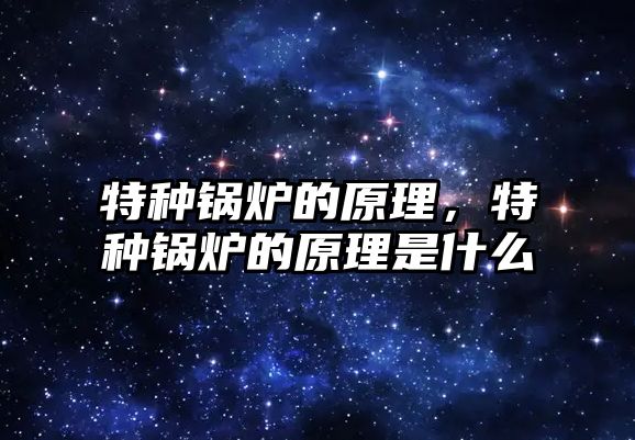 特種鍋爐的原理，特種鍋爐的原理是什么