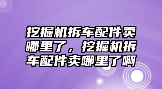 挖掘機(jī)拆車配件賣哪里了，挖掘機(jī)拆車配件賣哪里了啊