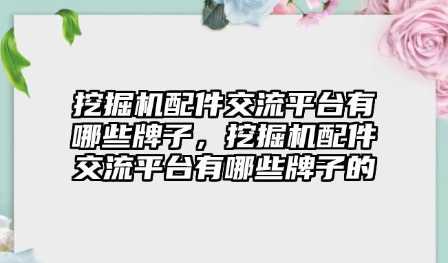 挖掘機(jī)配件交流平臺(tái)有哪些牌子，挖掘機(jī)配件交流平臺(tái)有哪些牌子的