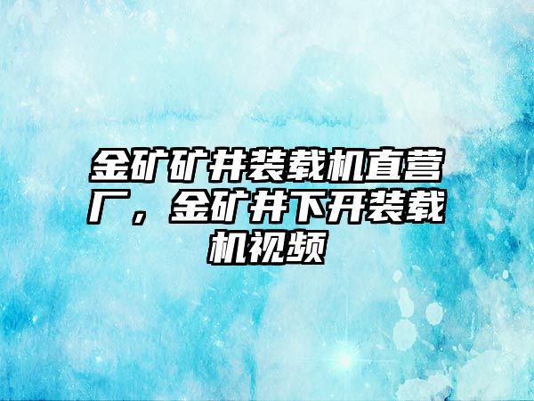 金礦礦井裝載機(jī)直營(yíng)廠，金礦井下開裝載機(jī)視頻