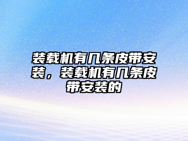 裝載機有幾條皮帶安裝，裝載機有幾條皮帶安裝的