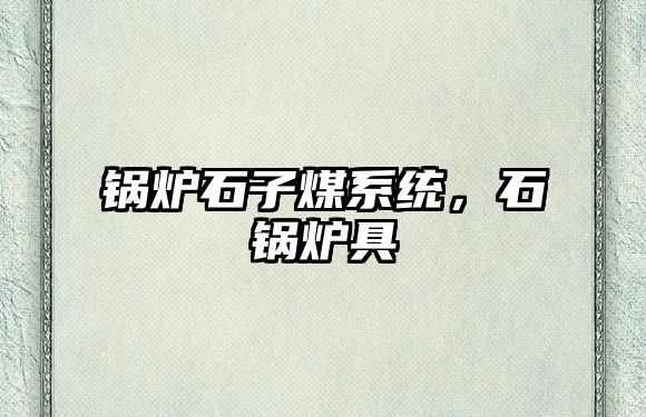 鍋爐石子煤系統(tǒng)，石鍋爐具