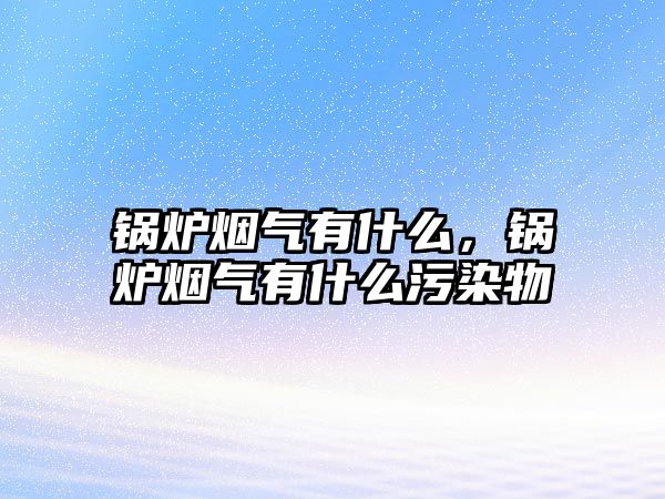 鍋爐煙氣有什么，鍋爐煙氣有什么污染物