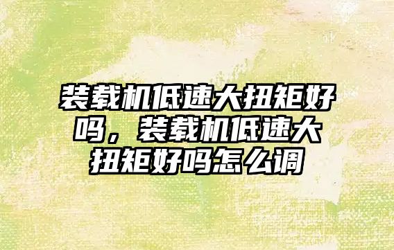 裝載機(jī)低速大扭矩好嗎，裝載機(jī)低速大扭矩好嗎怎么調(diào)