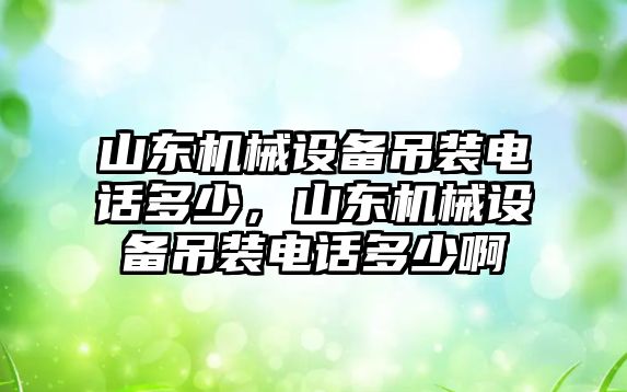 山東機械設備吊裝電話多少，山東機械設備吊裝電話多少啊