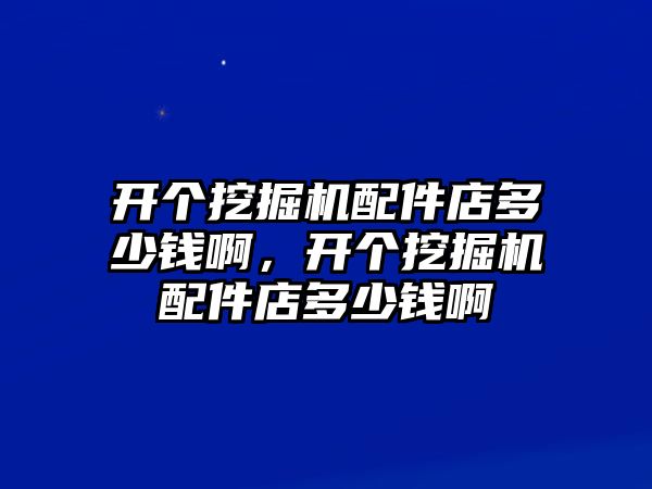 開個(gè)挖掘機(jī)配件店多少錢啊，開個(gè)挖掘機(jī)配件店多少錢啊