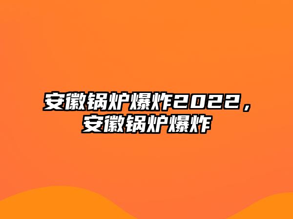 安徽鍋爐爆炸2022，安徽鍋爐爆炸