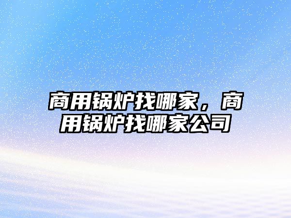 商用鍋爐找哪家，商用鍋爐找哪家公司