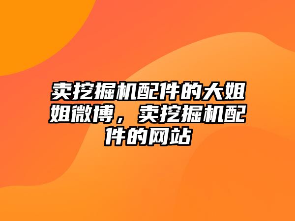 賣挖掘機配件的大姐姐微博，賣挖掘機配件的網(wǎng)站