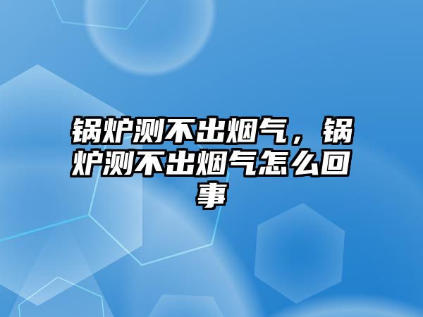 鍋爐測(cè)不出煙氣，鍋爐測(cè)不出煙氣怎么回事