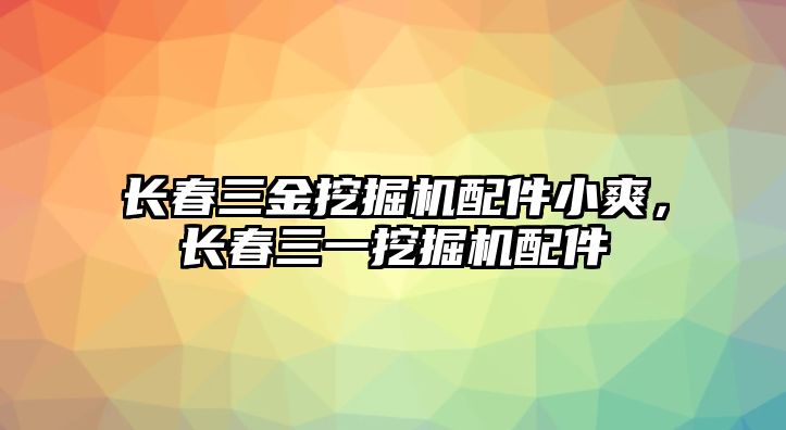 長(zhǎng)春三金挖掘機(jī)配件小爽，長(zhǎng)春三一挖掘機(jī)配件