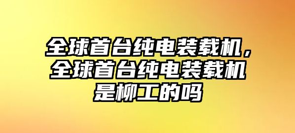 全球首臺(tái)純電裝載機(jī)，全球首臺(tái)純電裝載機(jī)是柳工的嗎