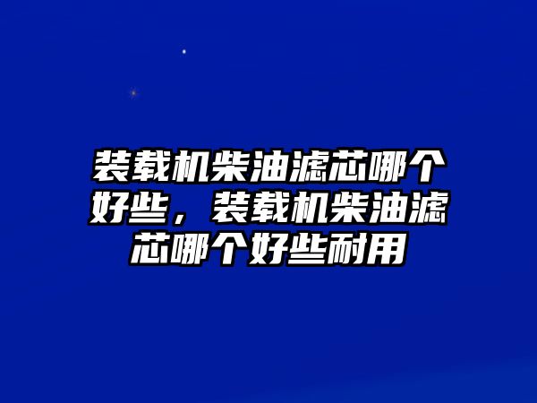 裝載機(jī)柴油濾芯哪個(gè)好些，裝載機(jī)柴油濾芯哪個(gè)好些耐用