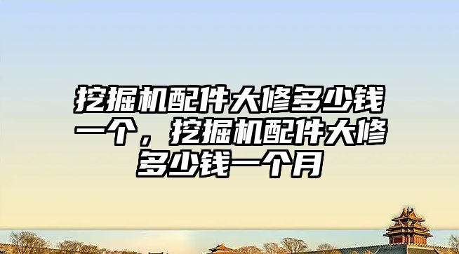 挖掘機配件大修多少錢一個，挖掘機配件大修多少錢一個月