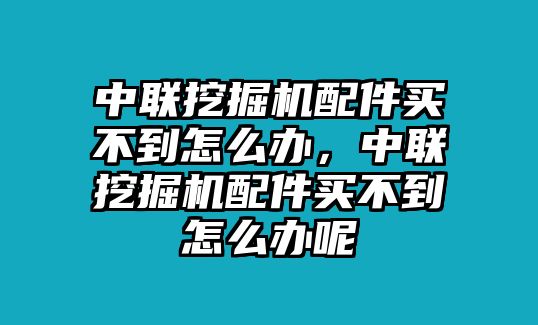 中聯(lián)挖掘機配件買不到怎么辦，中聯(lián)挖掘機配件買不到怎么辦呢