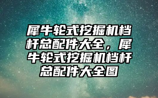 犀牛輪式挖掘機(jī)檔桿總配件大全，犀牛輪式挖掘機(jī)檔桿總配件大全圖