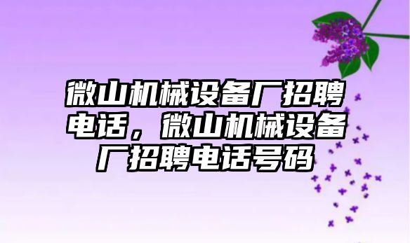 微山機(jī)械設(shè)備廠招聘電話，微山機(jī)械設(shè)備廠招聘電話號碼