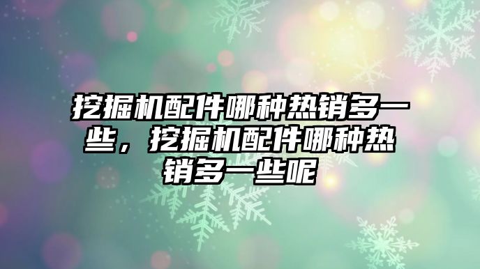 挖掘機(jī)配件哪種熱銷多一些，挖掘機(jī)配件哪種熱銷多一些呢