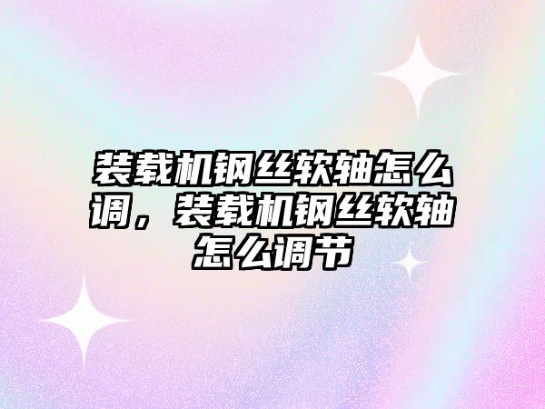 裝載機鋼絲軟軸怎么調，裝載機鋼絲軟軸怎么調節(jié)