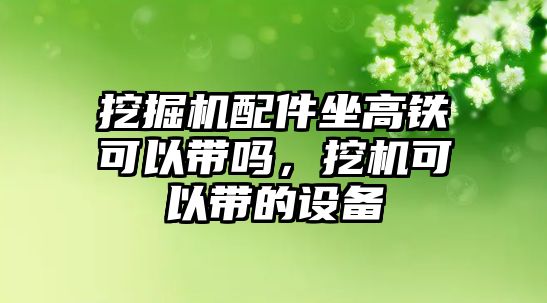 挖掘機配件坐高鐵可以帶嗎，挖機可以帶的設備