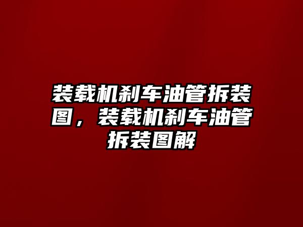 裝載機(jī)剎車油管拆裝圖，裝載機(jī)剎車油管拆裝圖解