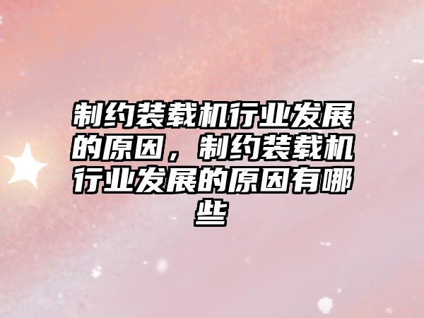 制約裝載機行業(yè)發(fā)展的原因，制約裝載機行業(yè)發(fā)展的原因有哪些