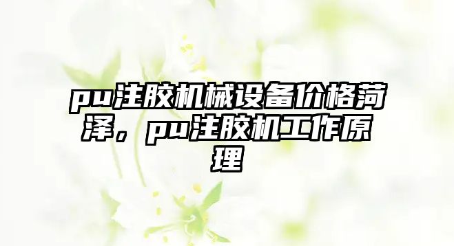 pu注膠機(jī)械設(shè)備價(jià)格菏澤，pu注膠機(jī)工作原理