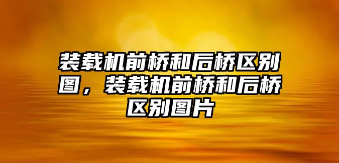 裝載機前橋和后橋區(qū)別圖，裝載機前橋和后橋區(qū)別圖片