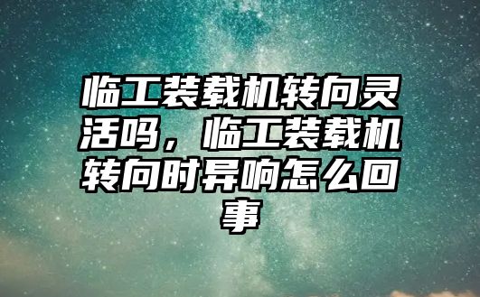 臨工裝載機轉向靈活嗎，臨工裝載機轉向時異響怎么回事