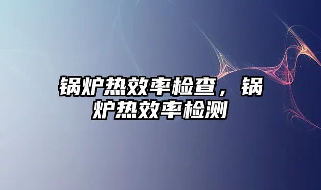 鍋爐熱效率檢查，鍋爐熱效率檢測