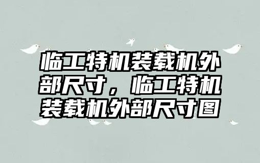 臨工特機(jī)裝載機(jī)外部尺寸，臨工特機(jī)裝載機(jī)外部尺寸圖