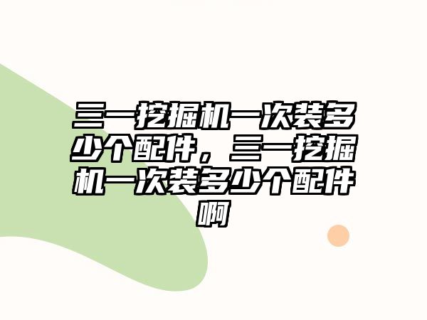 三一挖掘機(jī)一次裝多少個(gè)配件，三一挖掘機(jī)一次裝多少個(gè)配件啊