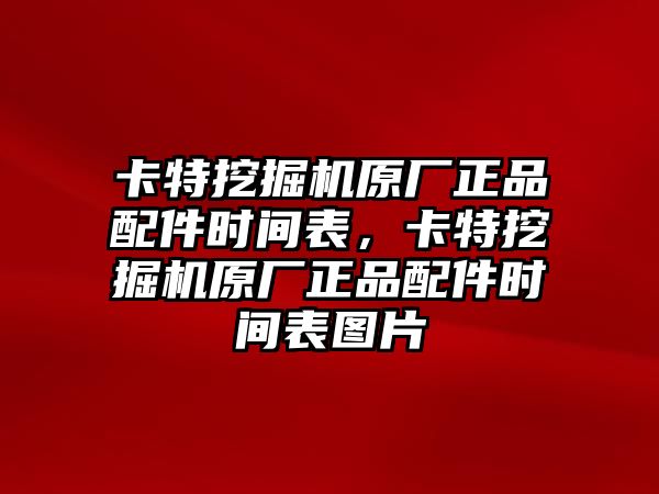 卡特挖掘機(jī)原廠正品配件時(shí)間表，卡特挖掘機(jī)原廠正品配件時(shí)間表圖片