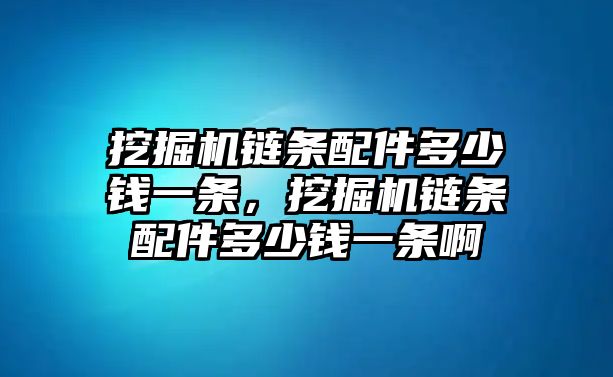 挖掘機(jī)鏈條配件多少錢一條，挖掘機(jī)鏈條配件多少錢一條啊