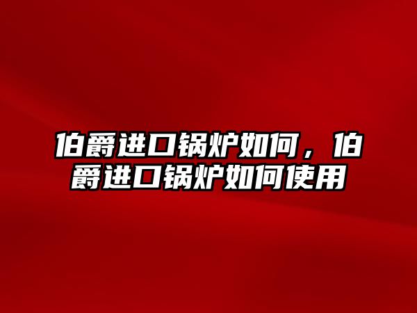 伯爵進口鍋爐如何，伯爵進口鍋爐如何使用