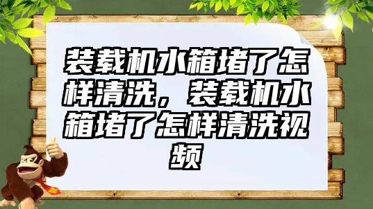 裝載機(jī)水箱堵了怎樣清洗，裝載機(jī)水箱堵了怎樣清洗視頻