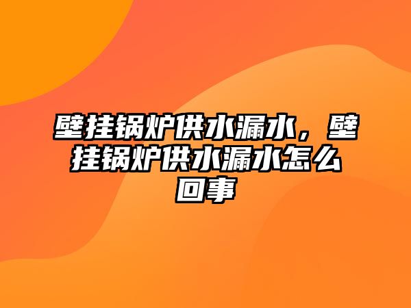 壁掛鍋爐供水漏水，壁掛鍋爐供水漏水怎么回事