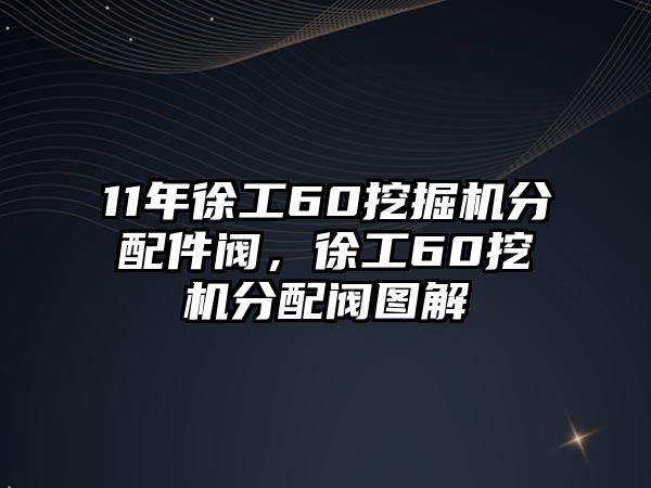 11年徐工60挖掘機分配件閥，徐工60挖機分配閥圖解