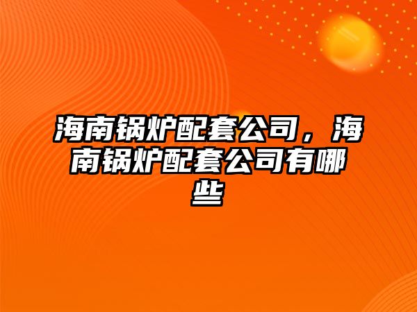 海南鍋爐配套公司，海南鍋爐配套公司有哪些