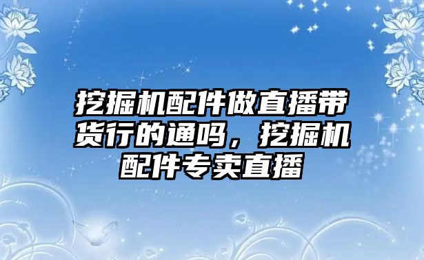 挖掘機配件做直播帶貨行的通嗎，挖掘機配件專賣直播